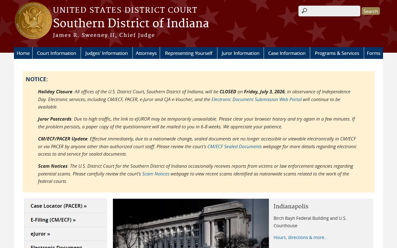 Dearborn County arrest records Southern District federal court