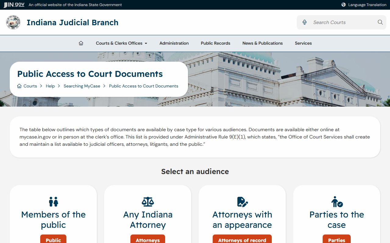Dearborn County court records public document access