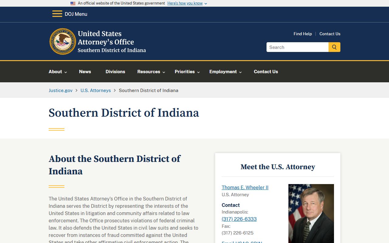 Dearborn County criminal court records federal prosecutor distinction