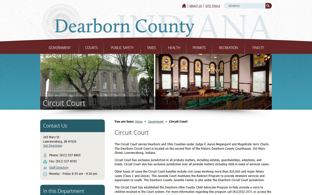 Dearborn County Court records from Circuit Court